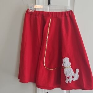 girls sz med red poodle skirt calfornia costume collection